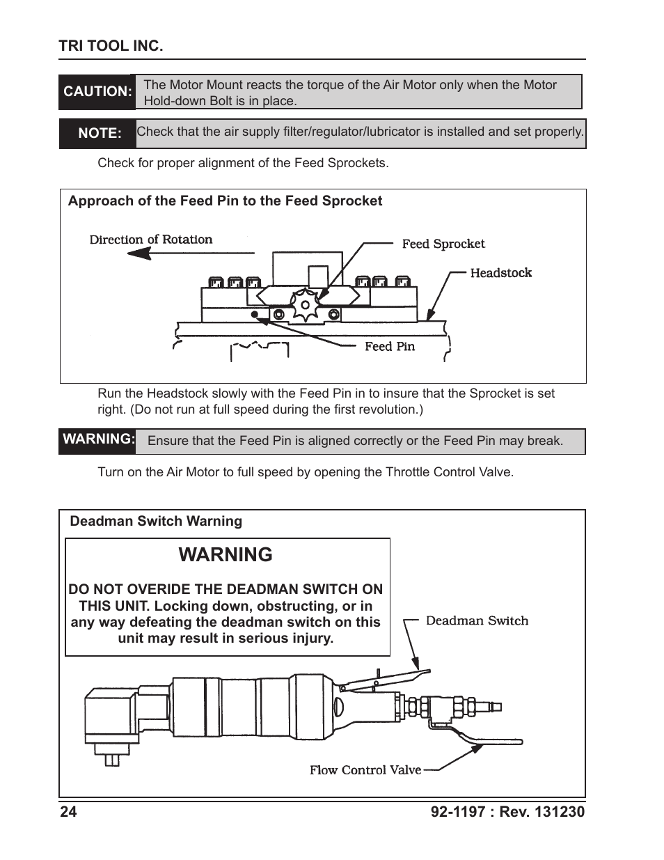 Warning | Tri Tool 604SB Clamshell User Manual | Page 24 / 72