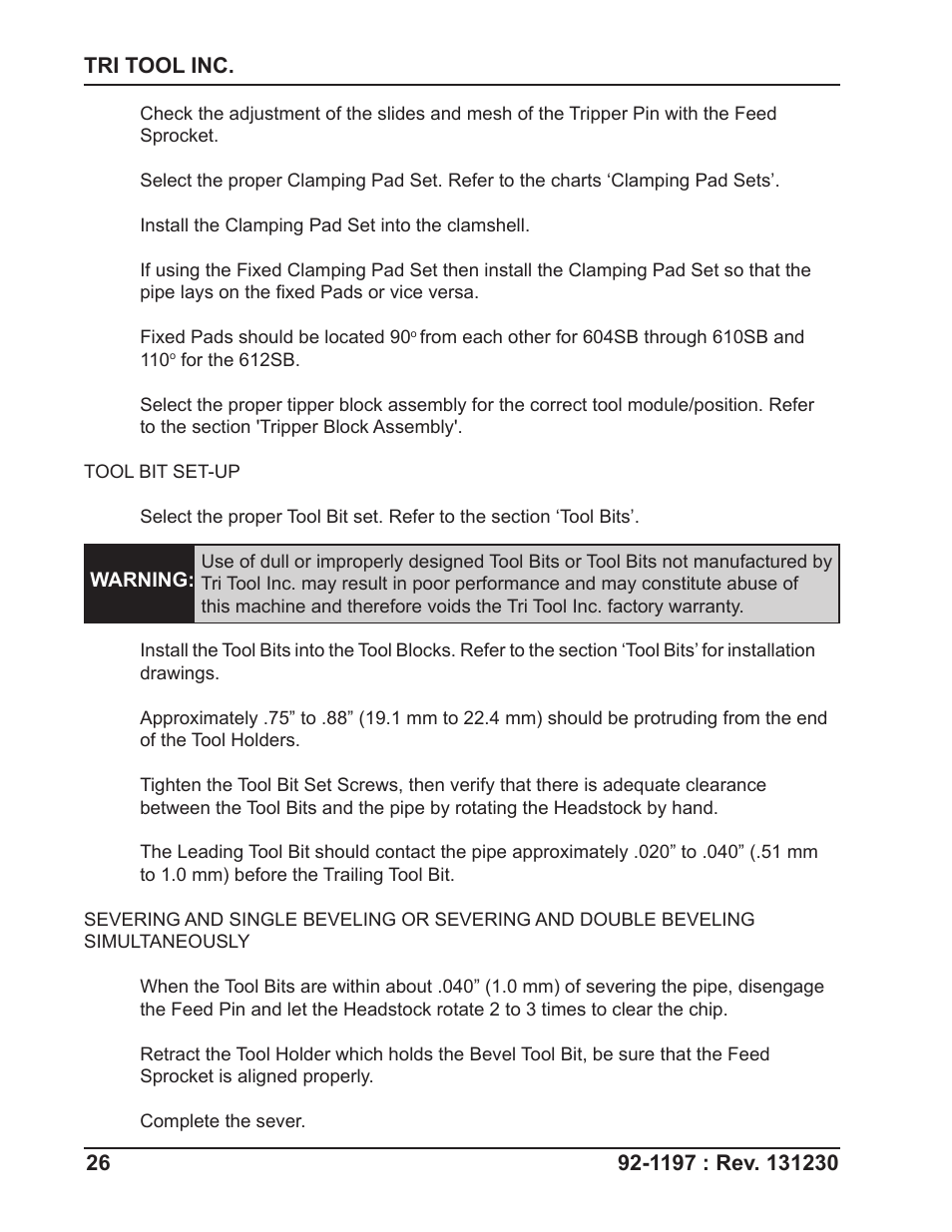 Tri Tool 604SB Clamshell User Manual | Page 26 / 72