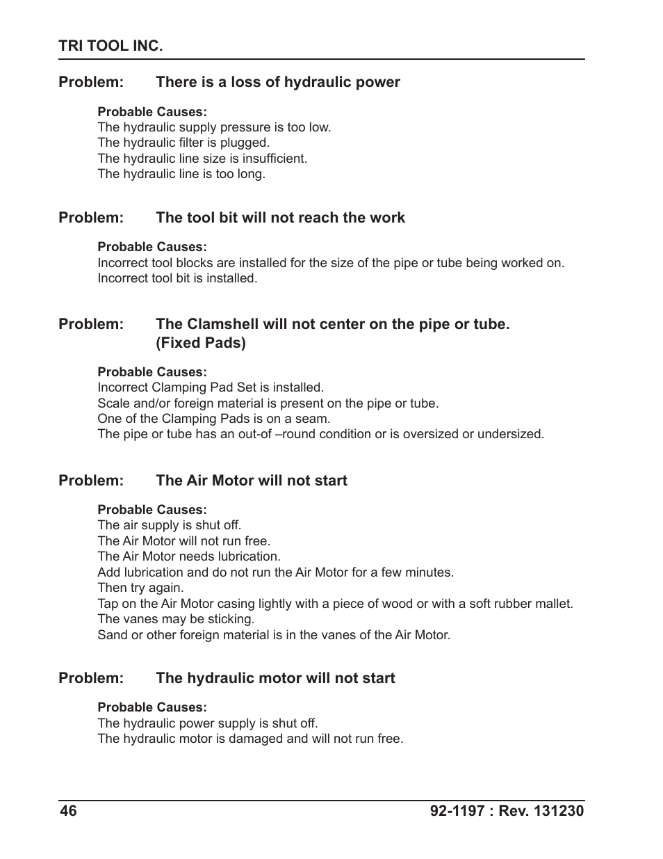 Tri Tool 604SB Clamshell User Manual | Page 46 / 72