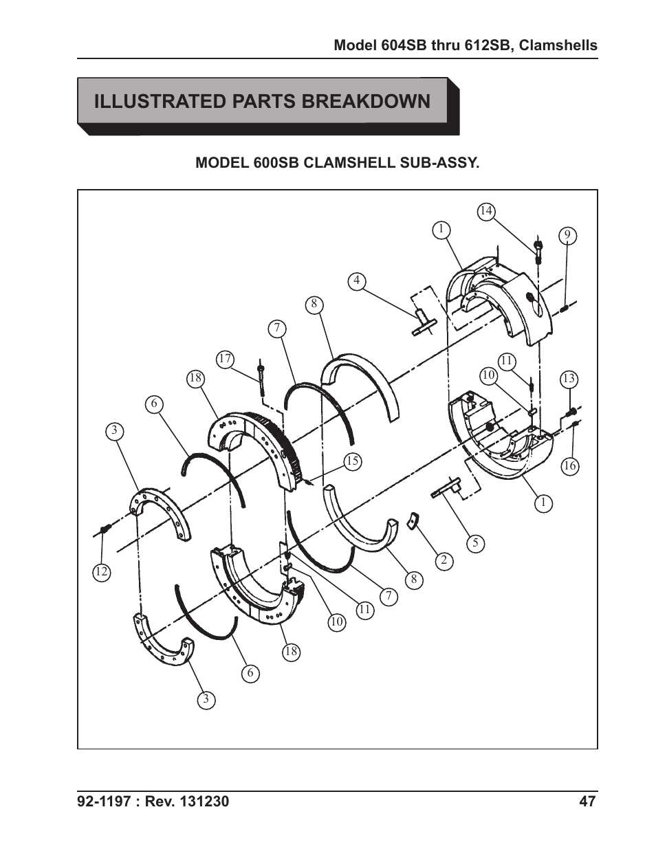 Illustrated parts breakdown | Tri Tool 604SB Clamshell User Manual | Page 47 / 72