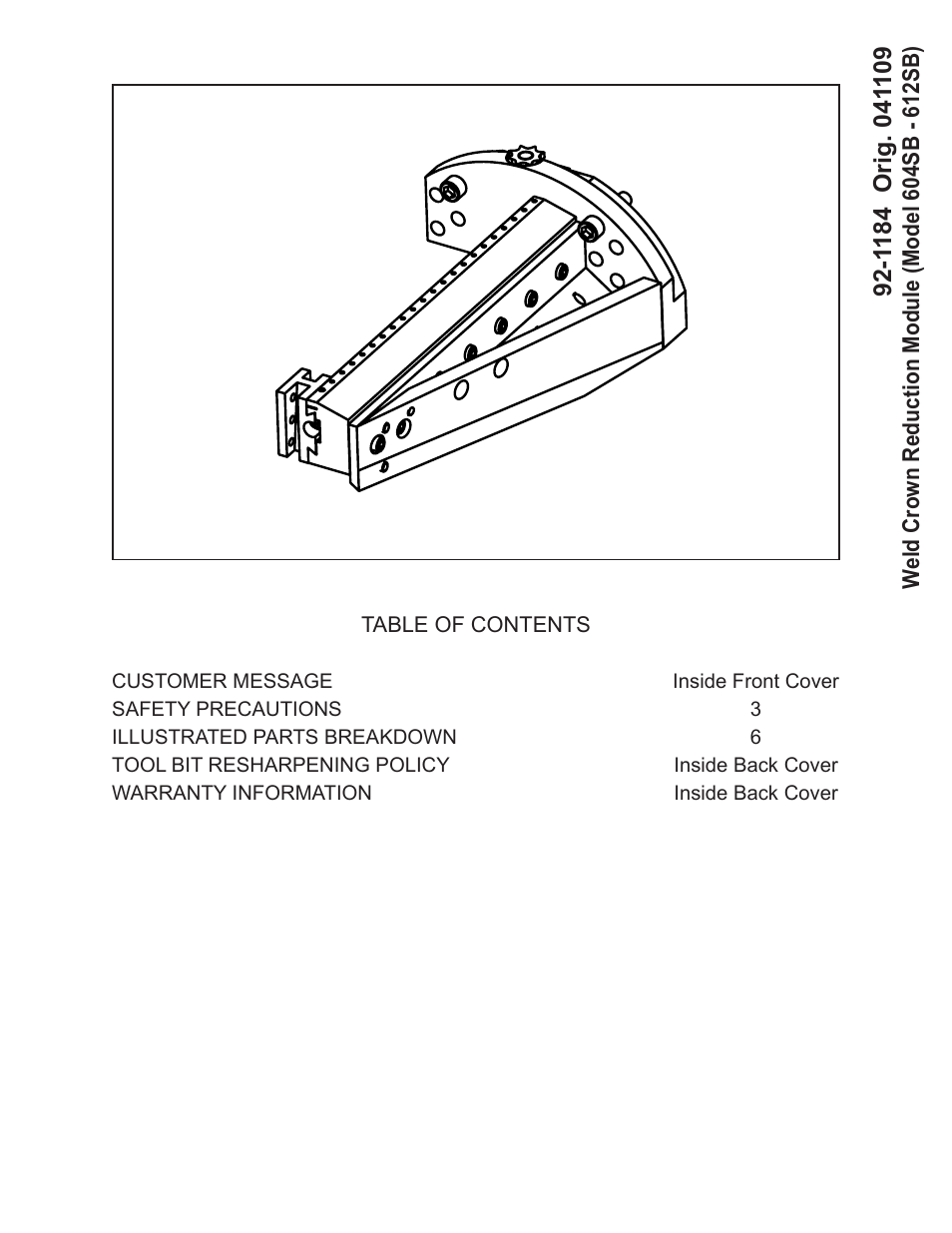 Tri Tool 604SB Weld Crown Reduction Module User Manual | 8 pages