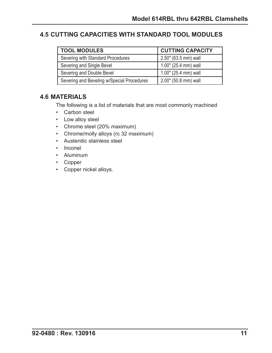 Tri Tool 614RBL Thru 636RBL Clamshells User Manual | Page 11 / 80