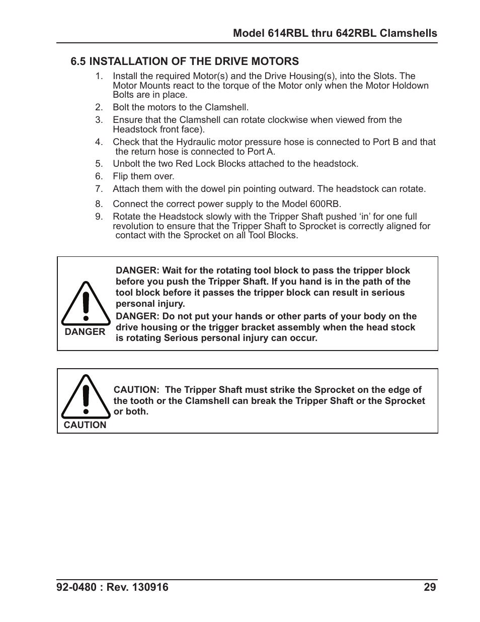 Tri Tool 614RBL Thru 636RBL Clamshells User Manual | Page 29 / 80