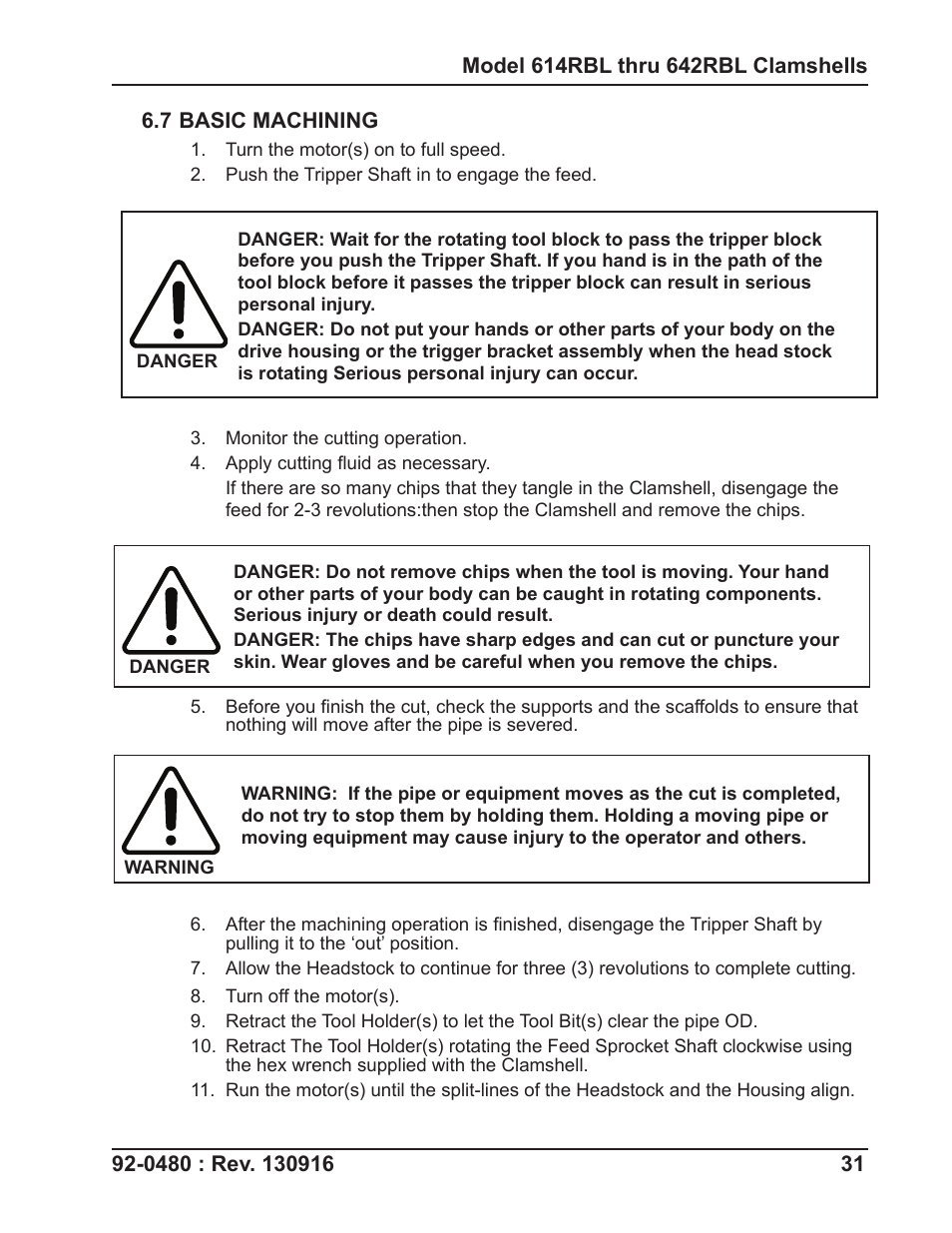 Tri Tool 614RBL Thru 636RBL Clamshells User Manual | Page 31 / 80