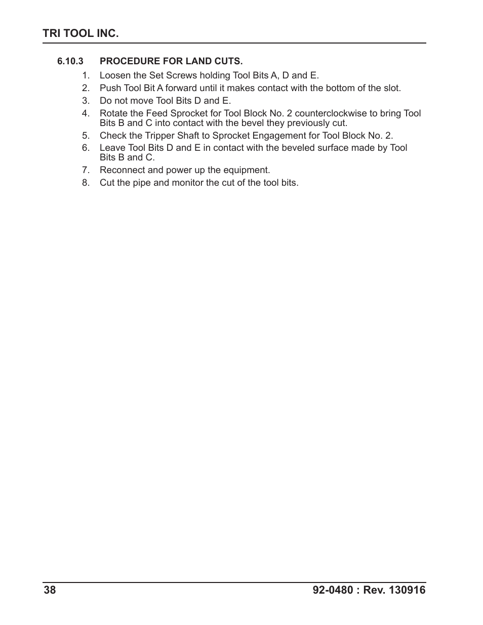 Tri Tool 614RBL Thru 636RBL Clamshells User Manual | Page 38 / 80