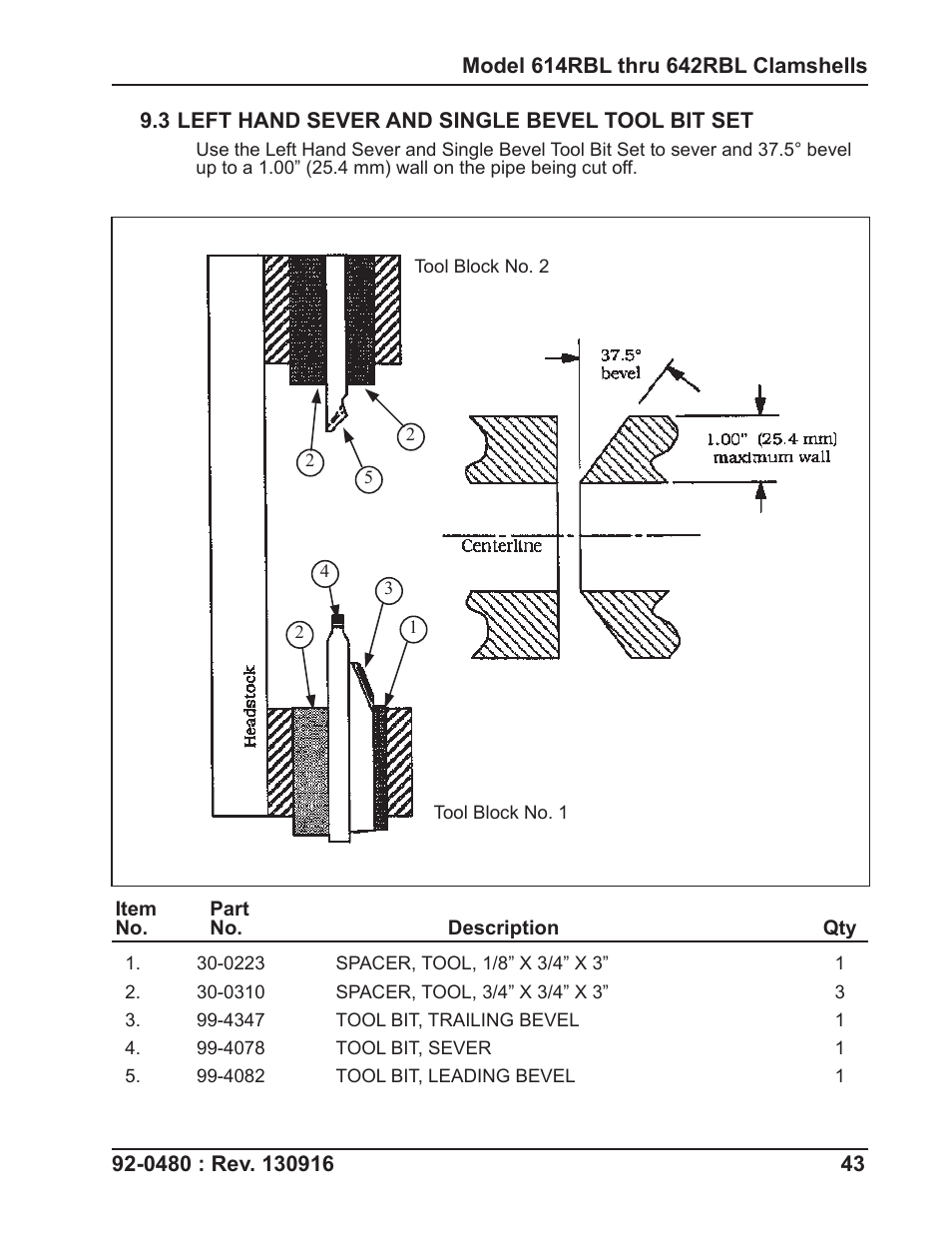 Tri Tool 614RBL Thru 636RBL Clamshells User Manual | Page 43 / 80