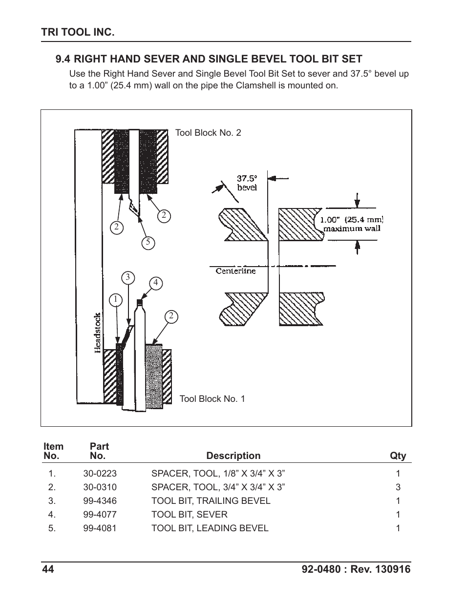 Tri Tool 614RBL Thru 636RBL Clamshells User Manual | Page 44 / 80