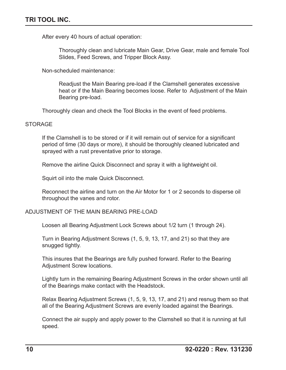 Tri Tool 620SB Clamshell Air User Manual | Page 10 / 57