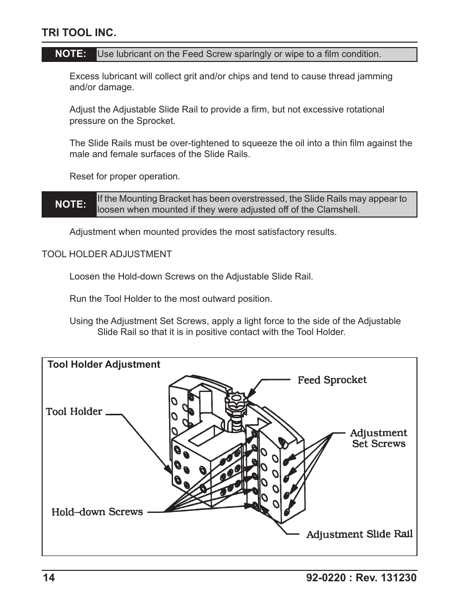 Tri Tool 620SB Clamshell Air User Manual | Page 14 / 57