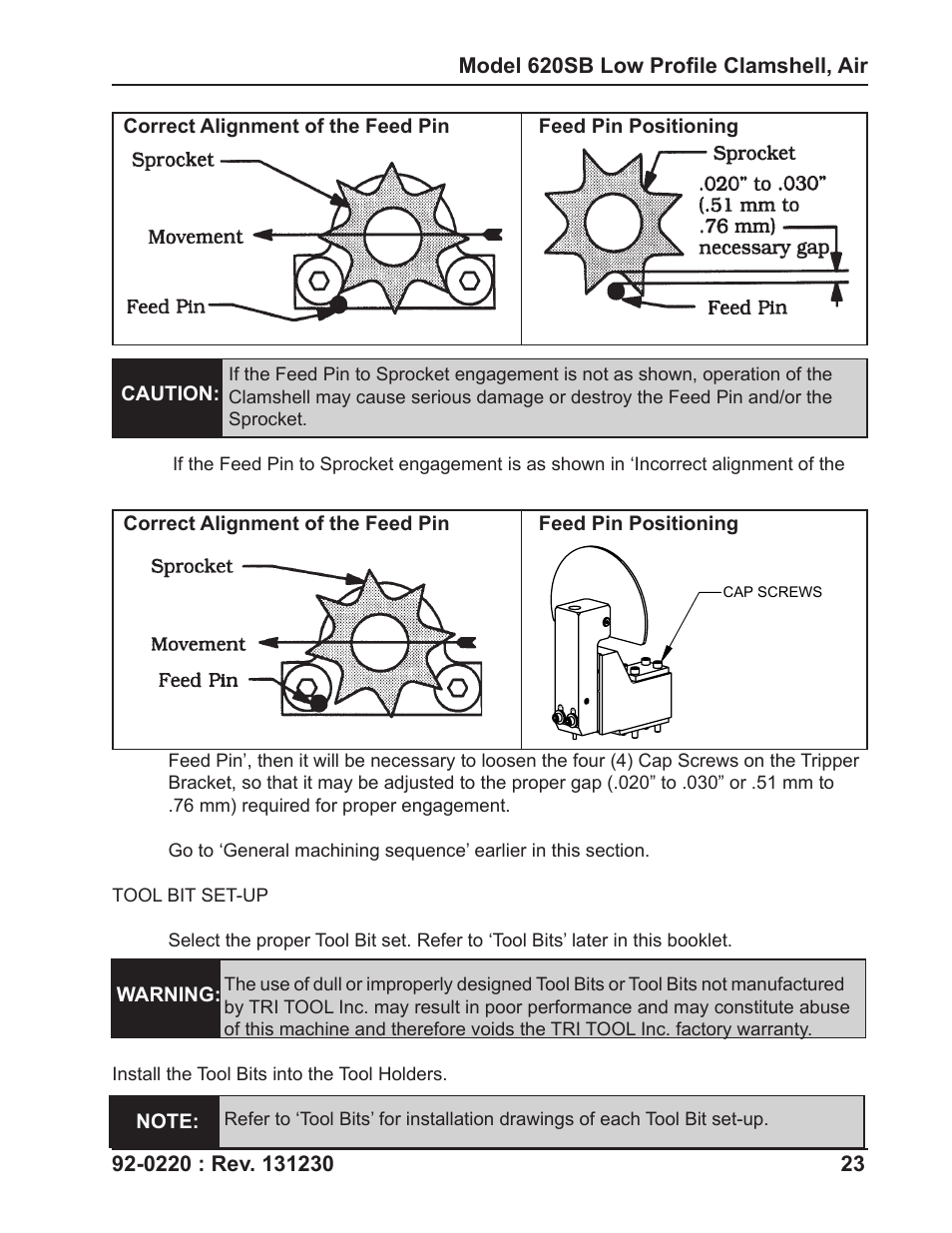 Tri Tool 620SB Clamshell Air User Manual | Page 23 / 57