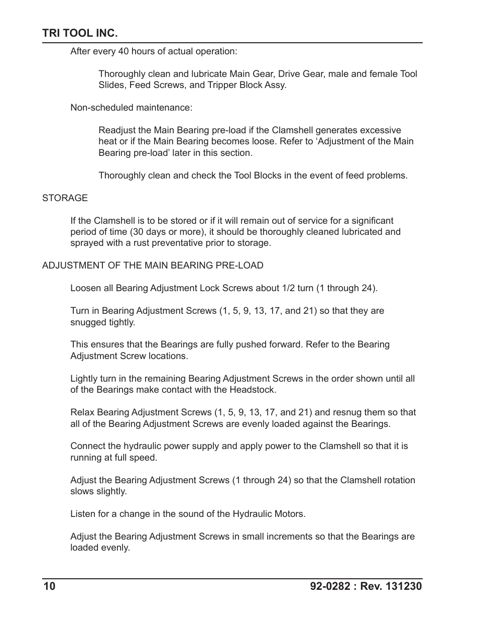 Tri Tool 620SB Clamshell Hydraulic User Manual | Page 10 / 54