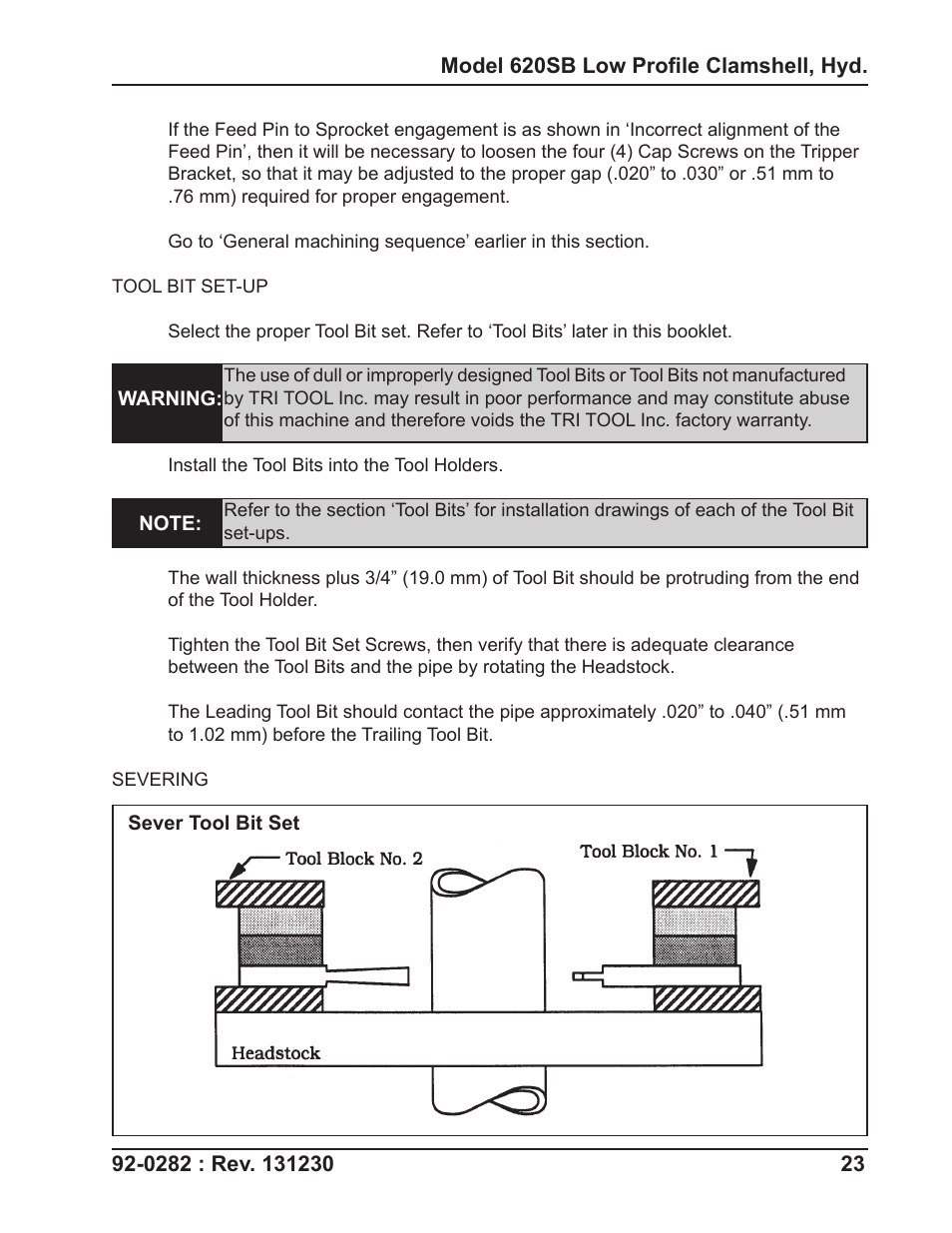 Tri Tool 620SB Clamshell Hydraulic User Manual | Page 23 / 54