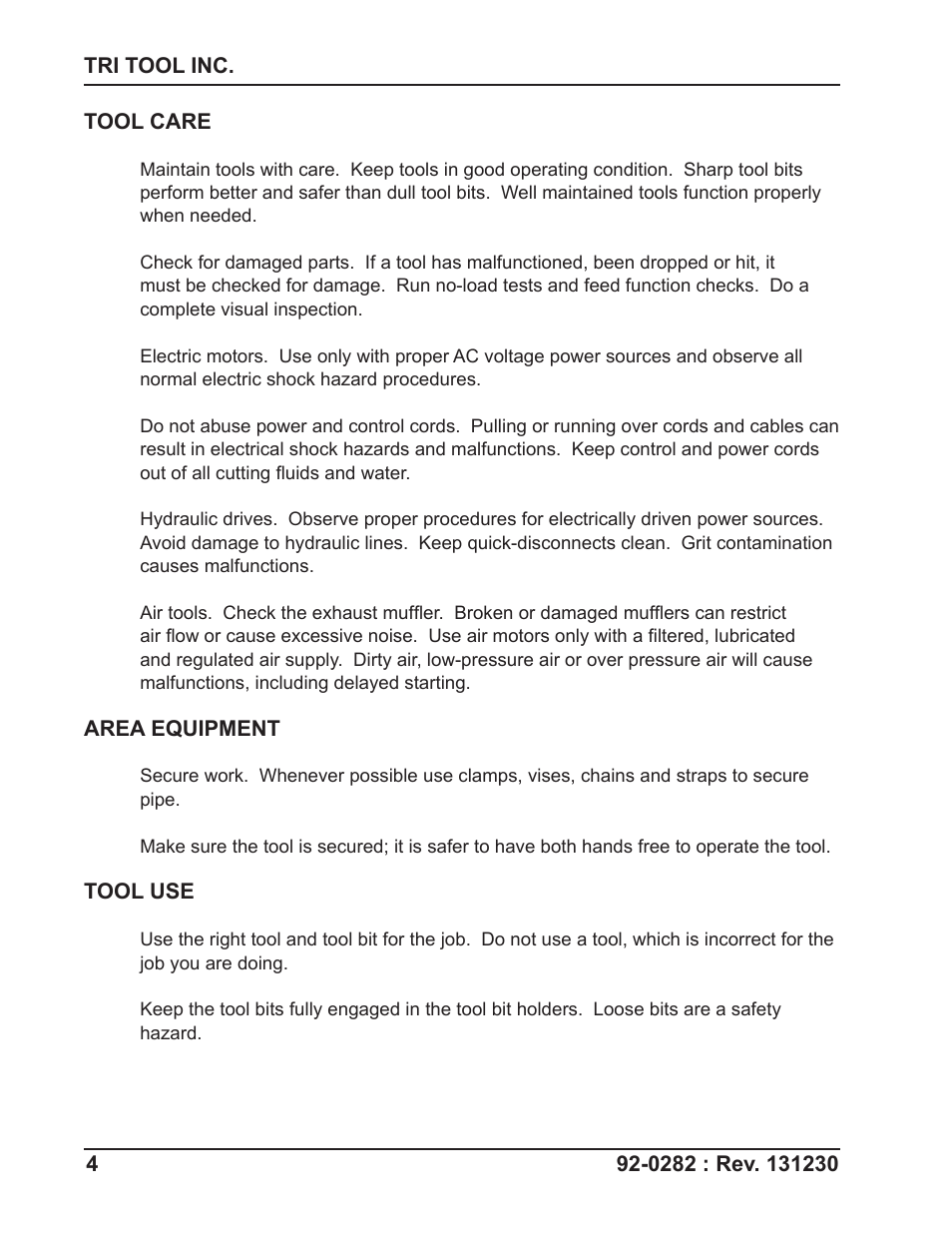 Tri Tool 620SB Clamshell Hydraulic User Manual | Page 4 / 54