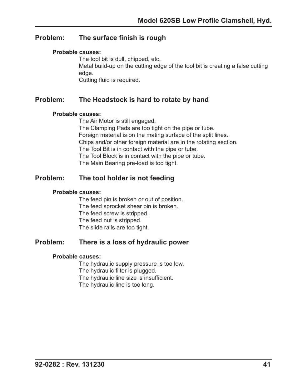 Tri Tool 620SB Clamshell Hydraulic User Manual | Page 41 / 54