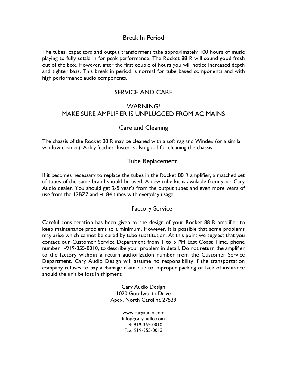 Cary Audio Design CAD 808 User Manual | Page 10 / 11