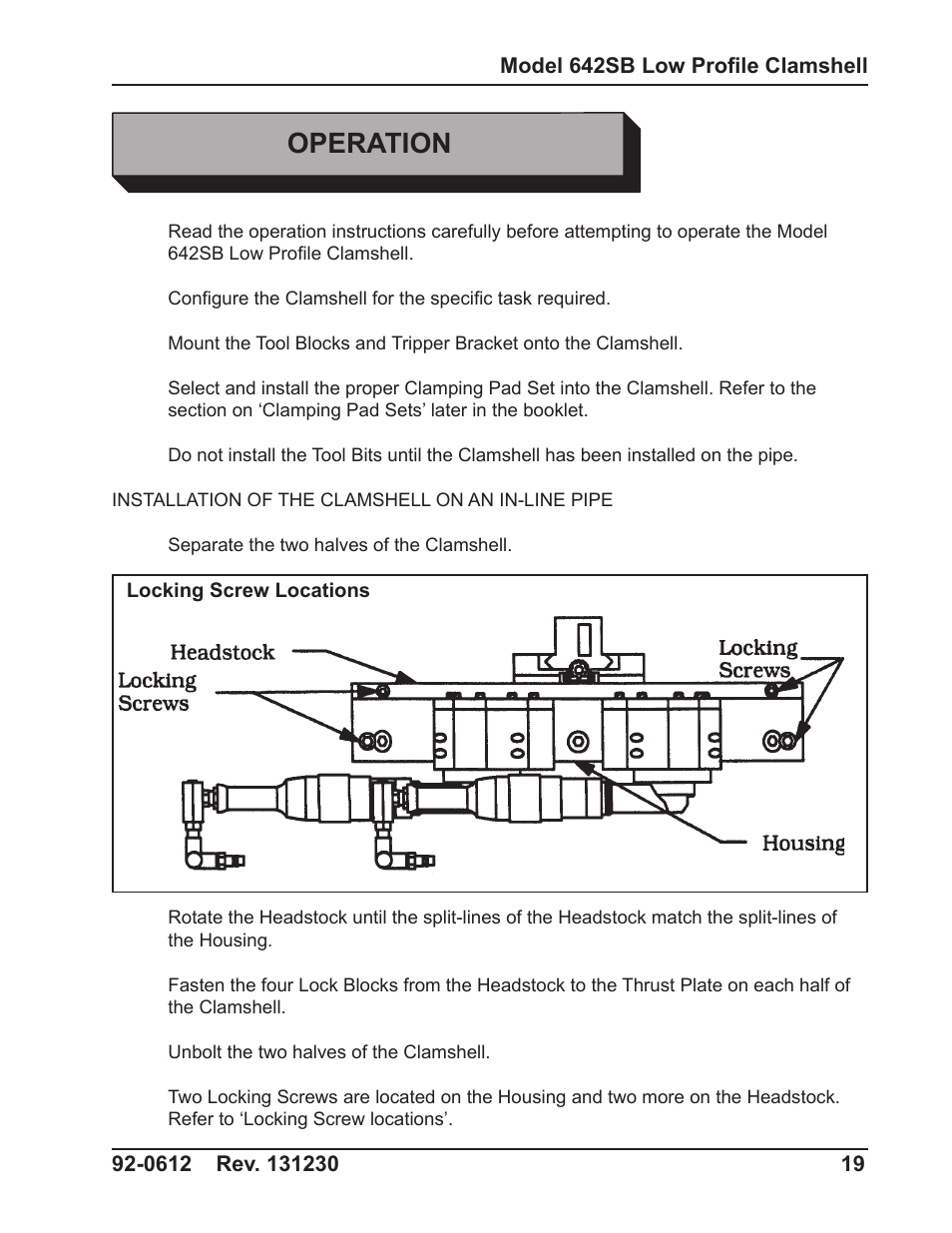 Operation | Tri Tool 642SB Clamshell Air and Hydraulic User Manual | Page 19 / 60