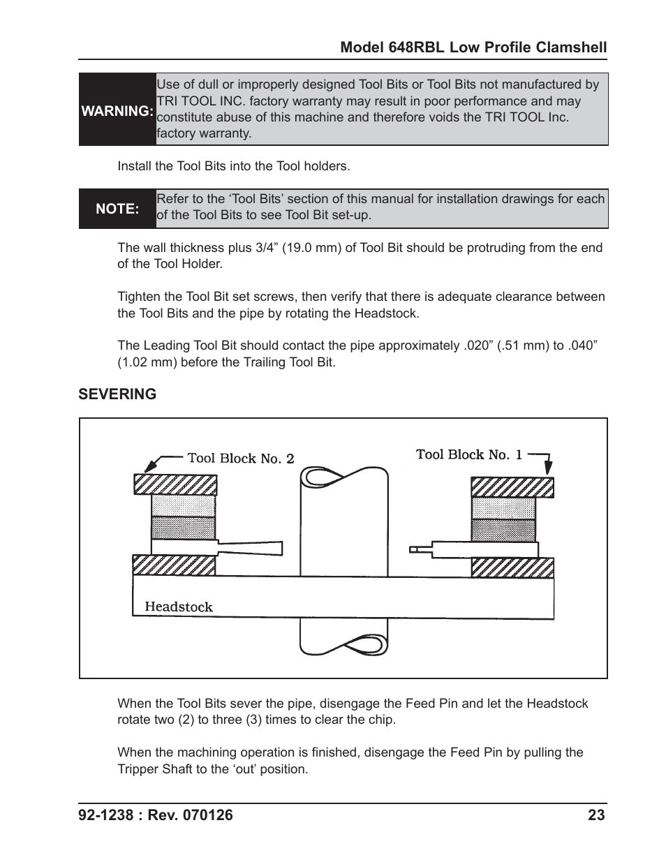 Tri Tool 648RBL Clamshell User Manual | Page 23 / 52