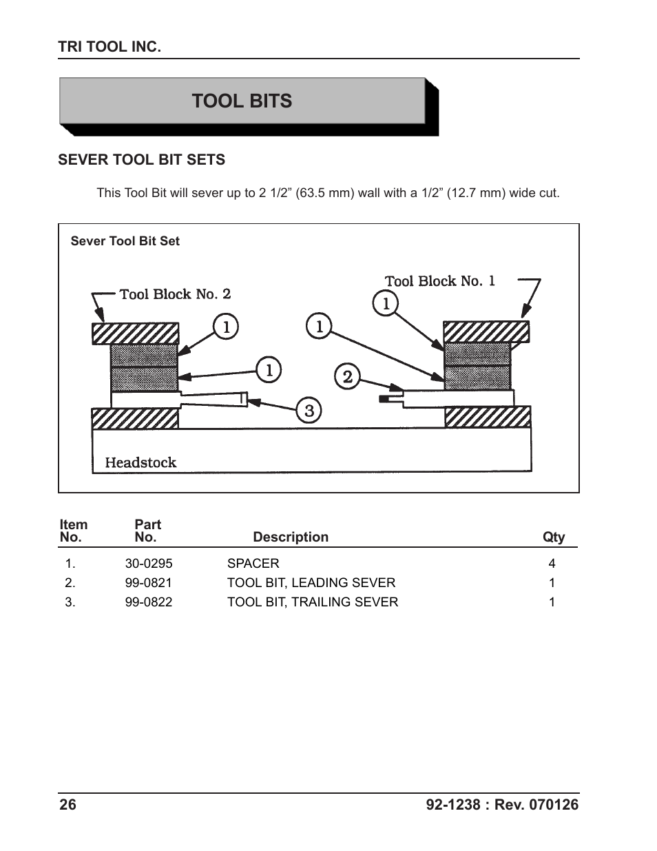 Tool bits | Tri Tool 648RBL Clamshell User Manual | Page 26 / 52