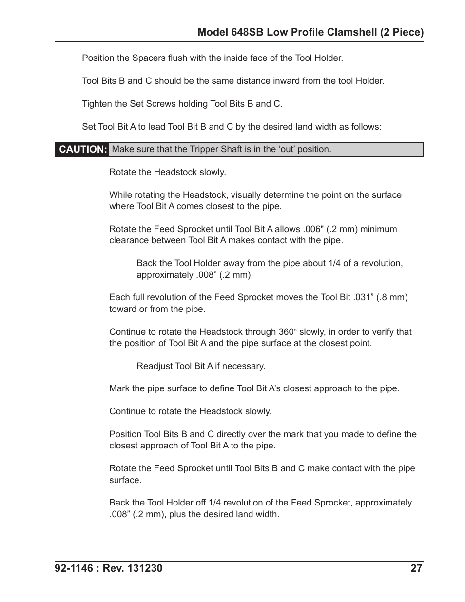 Tri Tool 648RBL Clamshell Hydraulic 2 Piece User Manual | Page 27 / 55