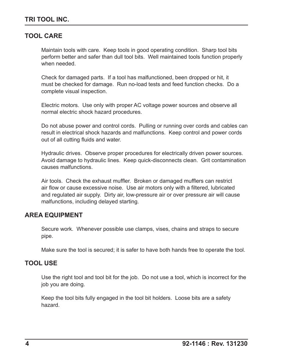 Tri Tool 648RBL Clamshell Hydraulic 2 Piece User Manual | Page 4 / 55