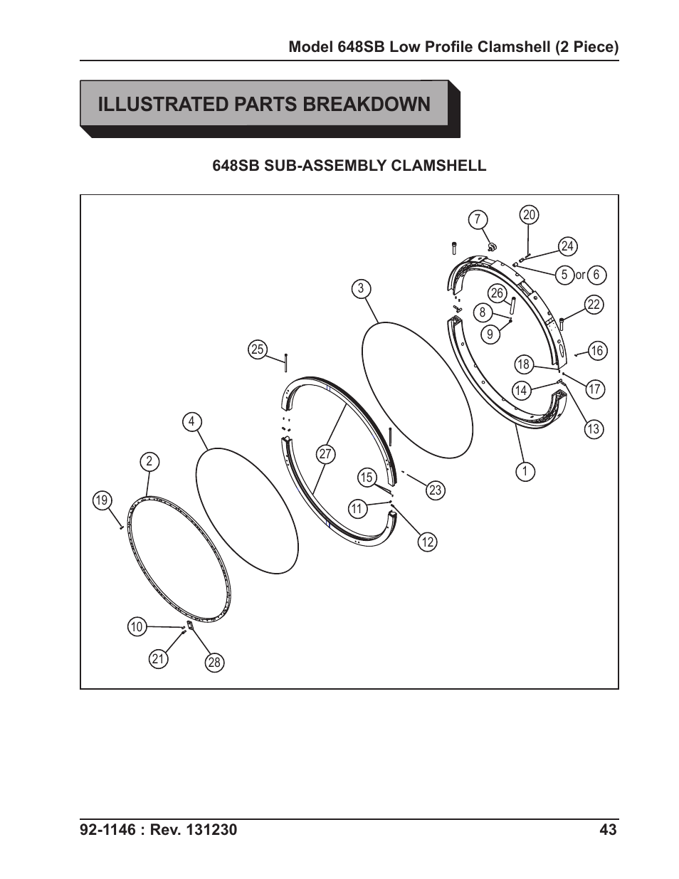 Illustrated parts breakdown | Tri Tool 648RBL Clamshell Hydraulic 2 Piece User Manual | Page 43 / 55