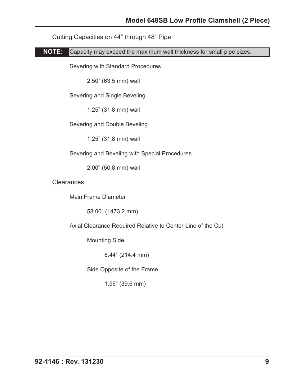 Tri Tool 648RBL Clamshell Hydraulic 2 Piece User Manual | Page 9 / 55