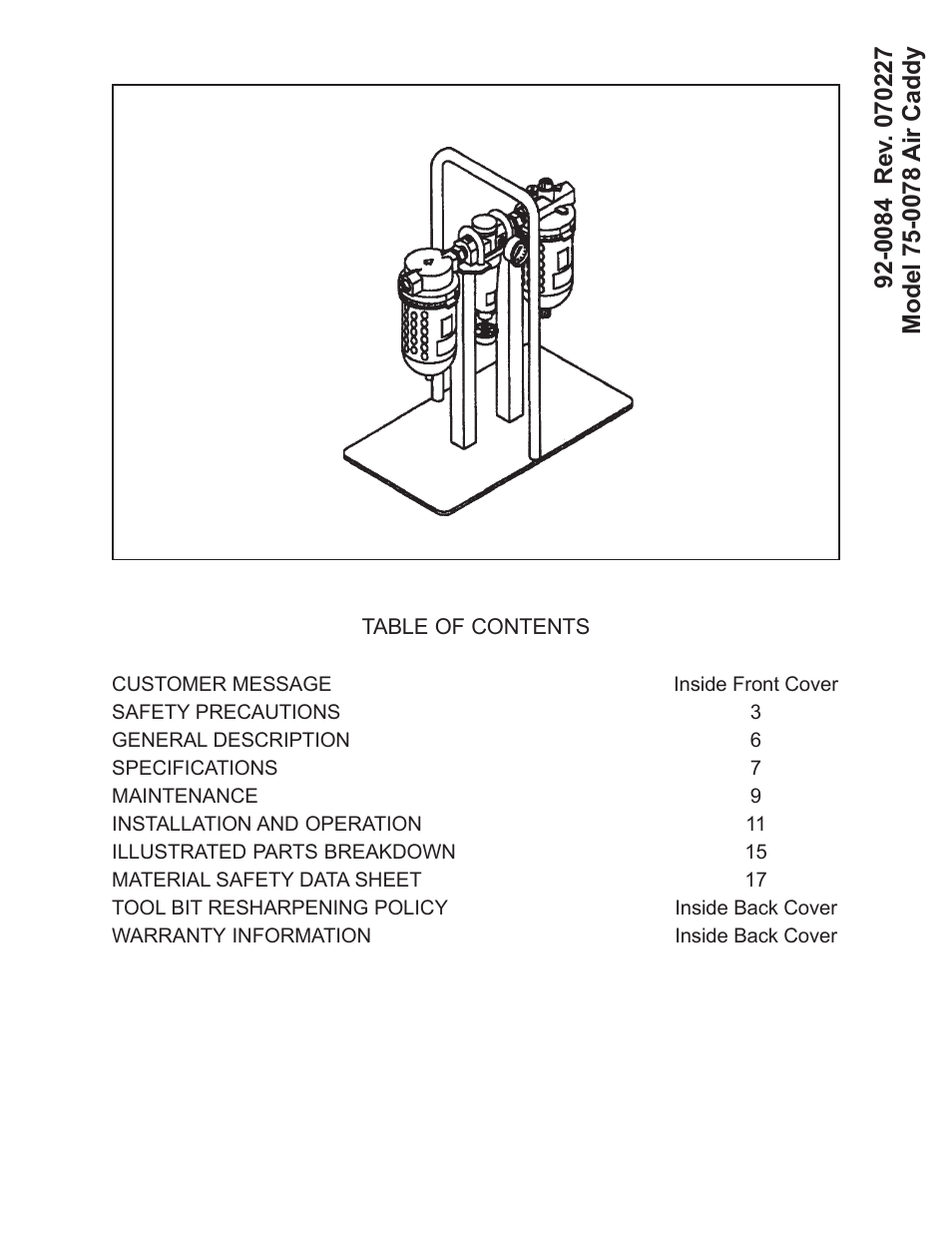 Tri Tool 75-0078 Air Caddy User Manual | 18 pages