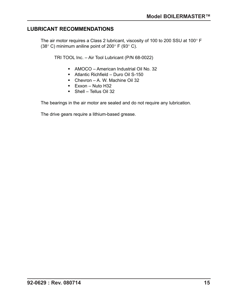 Tri Tool Boilermaster Beveler Standard User Manual | Page 15 / 43