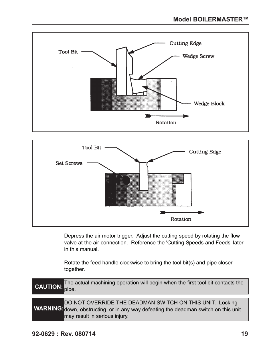 Tri Tool Boilermaster Beveler Standard User Manual | Page 19 / 43