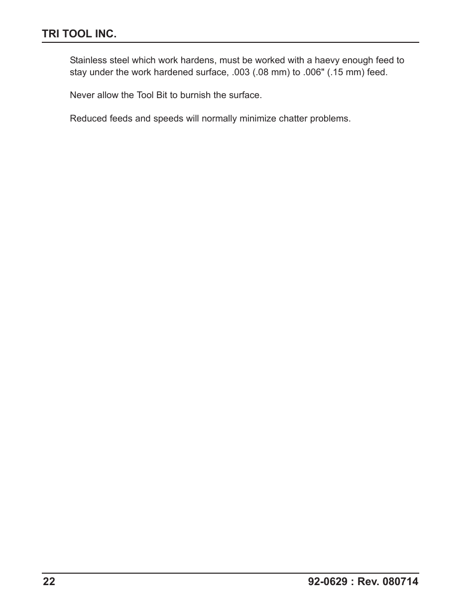 Tri Tool Boilermaster Beveler Standard User Manual | Page 22 / 43