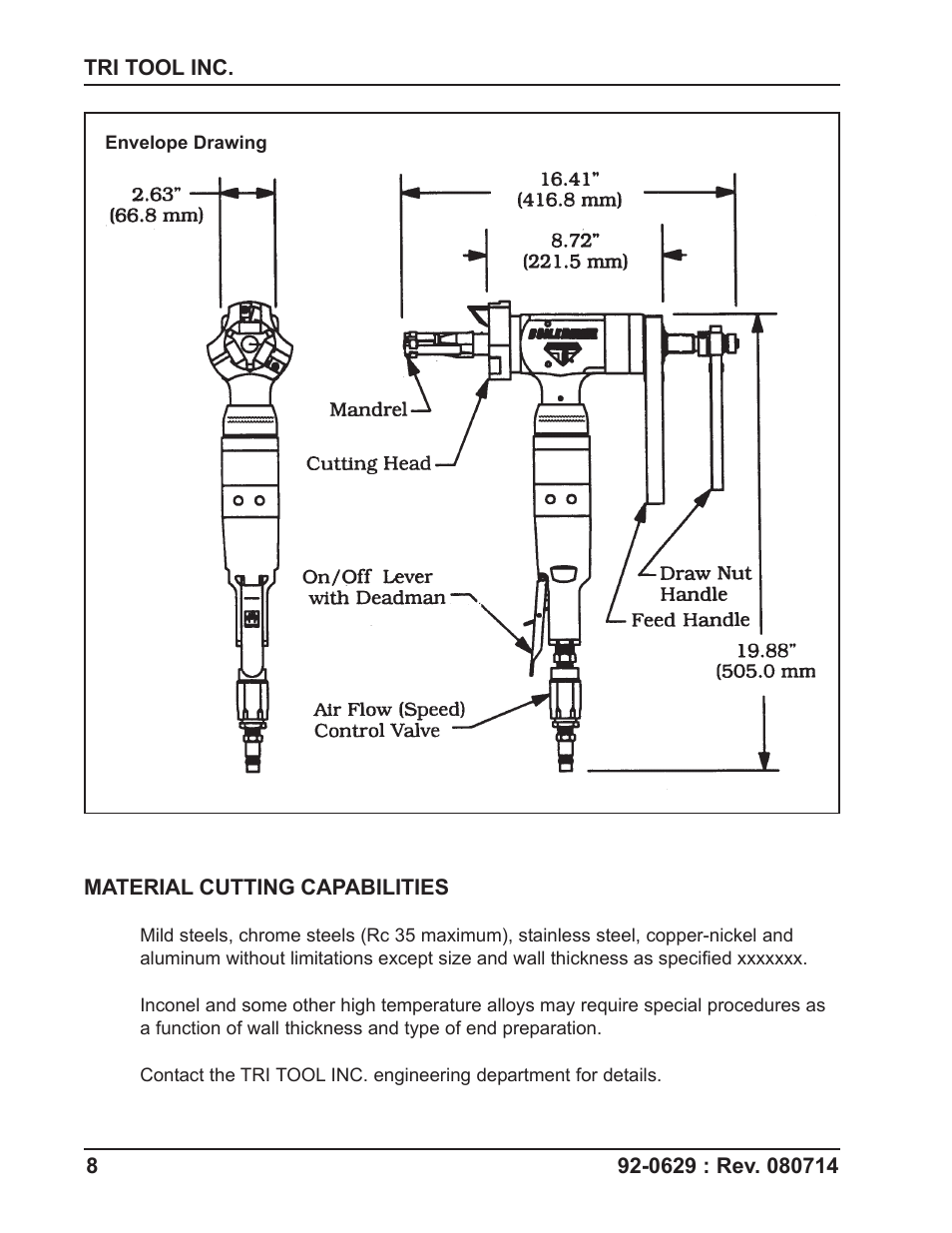 Tri Tool Boilermaster Beveler Standard User Manual | Page 8 / 43