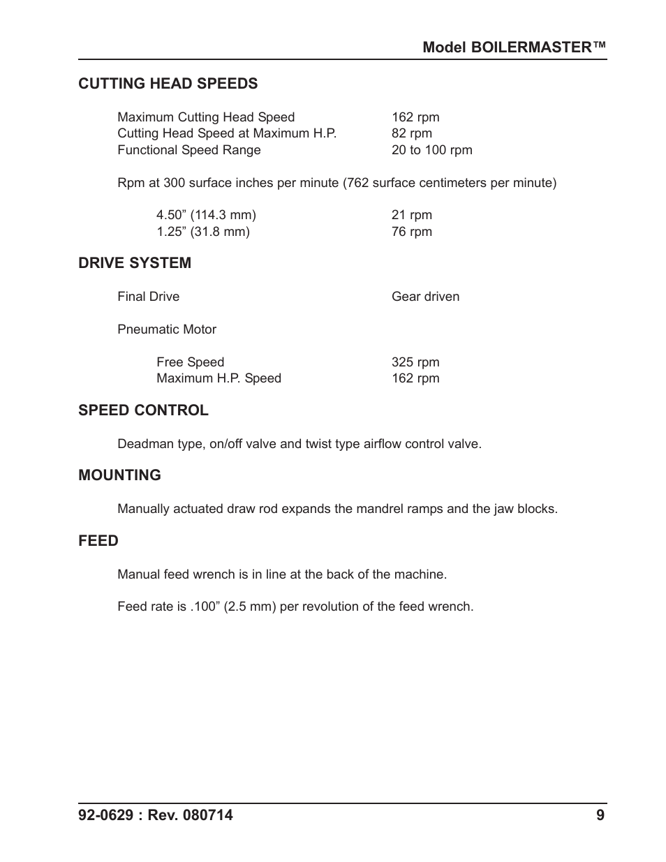 Tri Tool Boilermaster Beveler Standard User Manual | Page 9 / 43