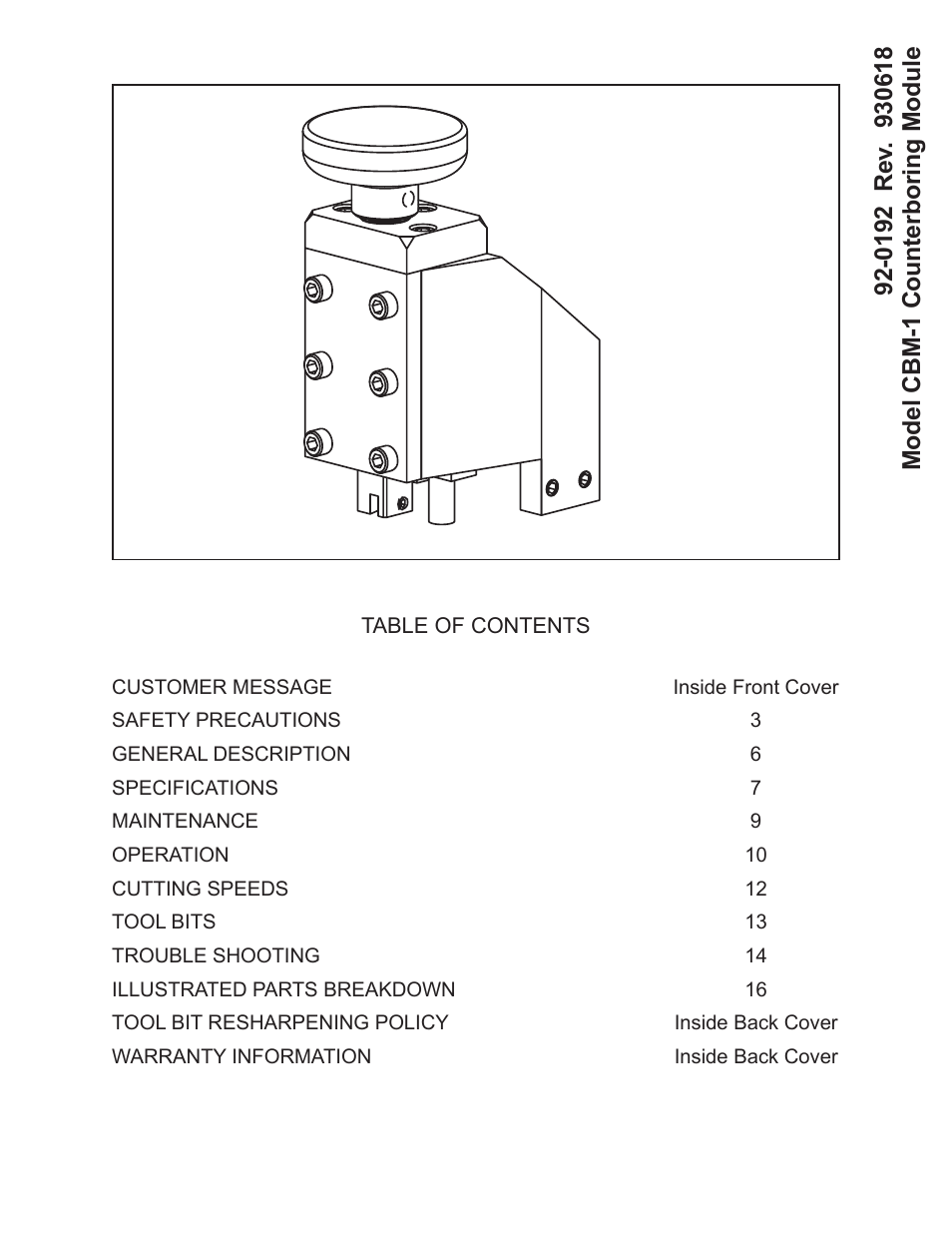 Tri Tool CBM-1 Counterbore Module User Manual | 18 pages