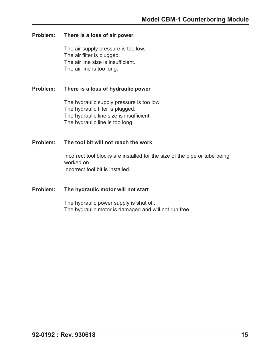 Tri Tool CBM-1 Counterbore Module User Manual | Page 15 / 18