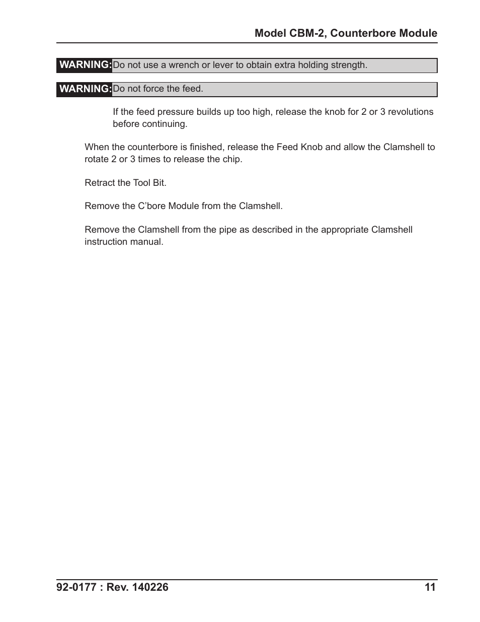 Tri Tool CBM-2 Counterbore Module User Manual | Page 11 / 18