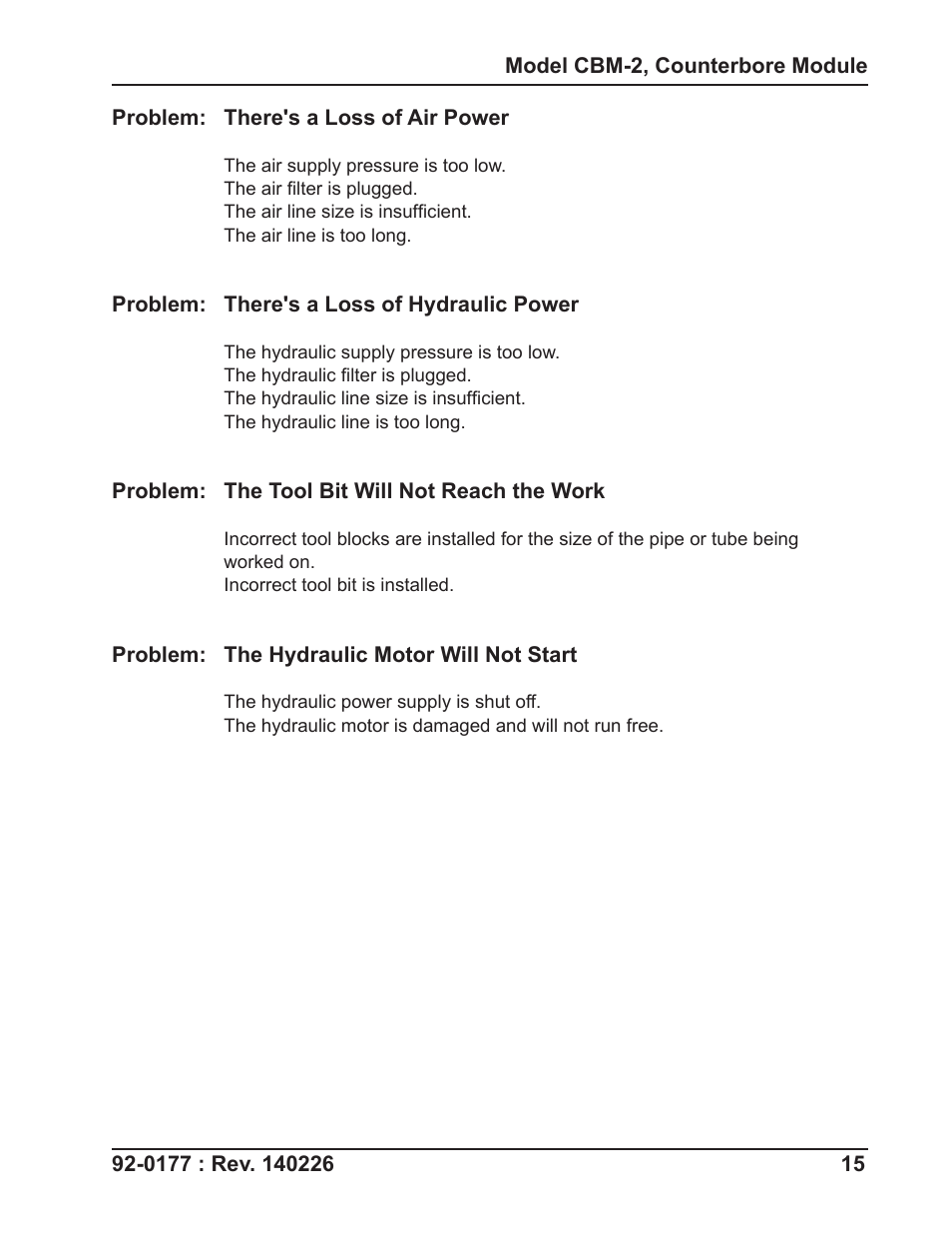 Tri Tool CBM-2 Counterbore Module User Manual | Page 15 / 18
