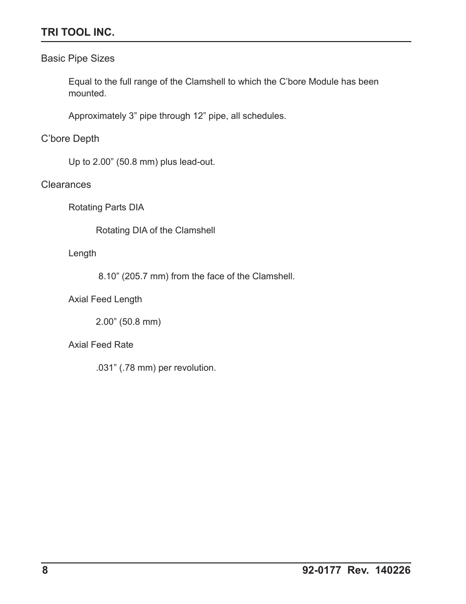 Tri Tool CBM-2 Counterbore Module User Manual | Page 8 / 18