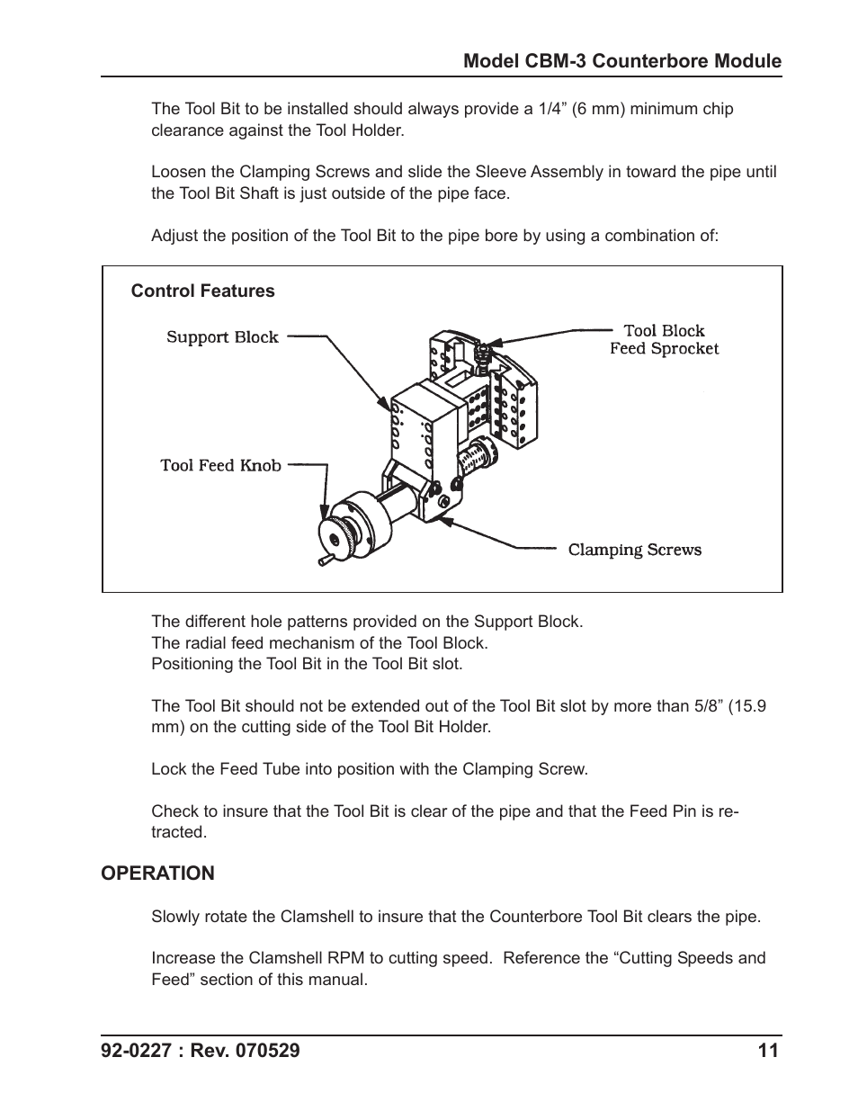 Tri Tool CBM-3 Counterbore Module User Manual | Page 11 / 21