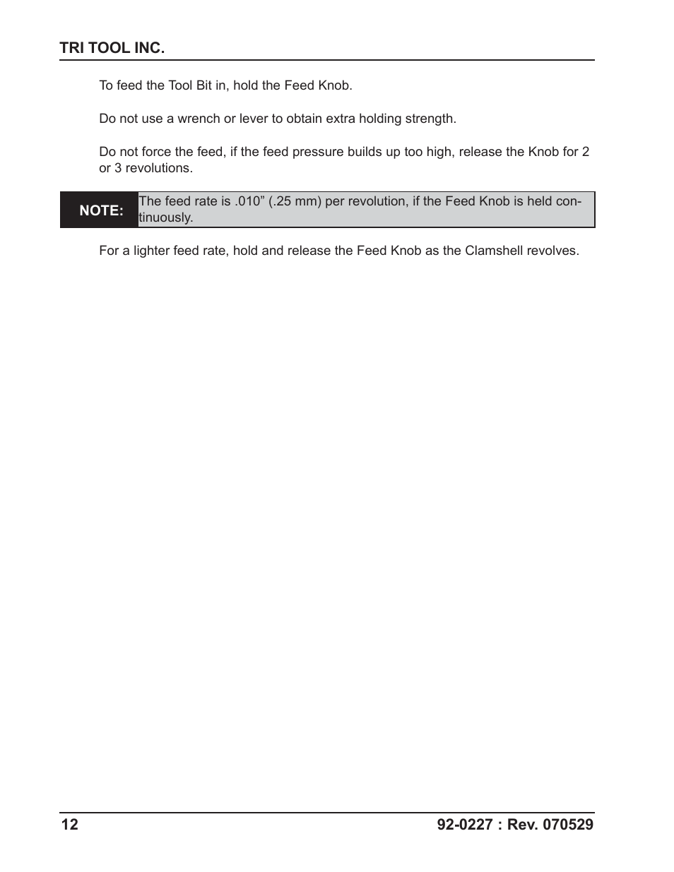 Tri Tool CBM-3 Counterbore Module User Manual | Page 12 / 21