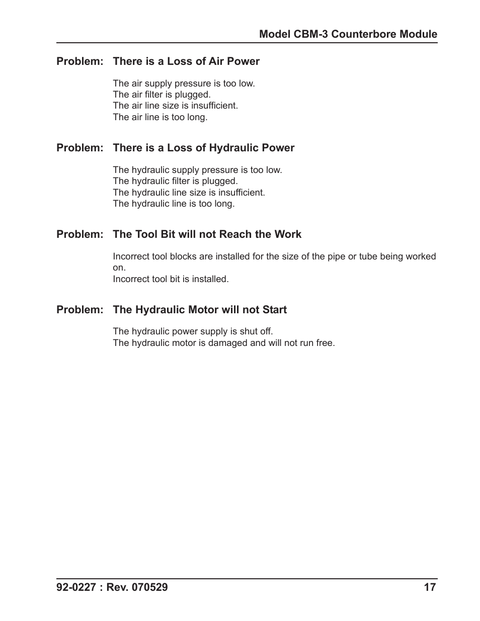 Tri Tool CBM-3 Counterbore Module User Manual | Page 17 / 21