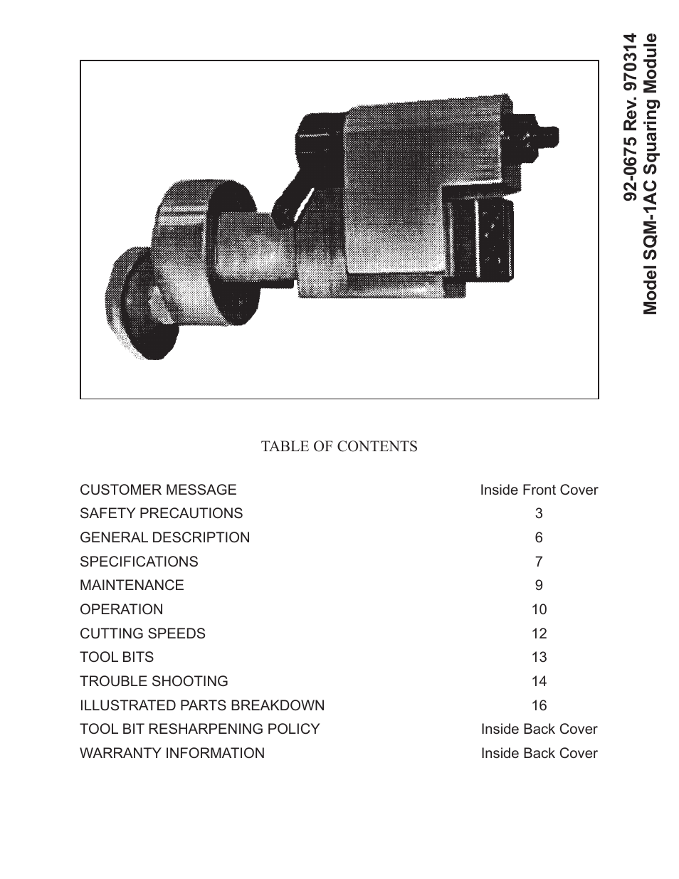 Tri Tool SQM-1AC Squaring Module User Manual | 17 pages