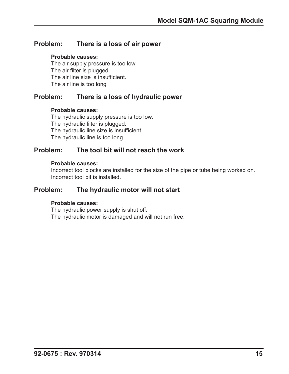 Tri Tool SQM-1AC Squaring Module User Manual | Page 15 / 17