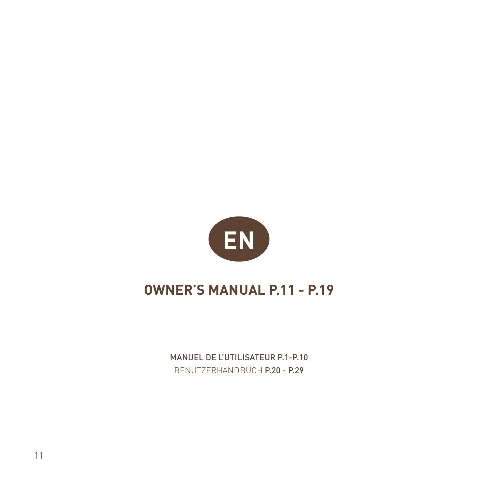 Owner’s manual p.11 - p.19 | Triangle Enceinte Alpha User Manual | Page 11 / 28