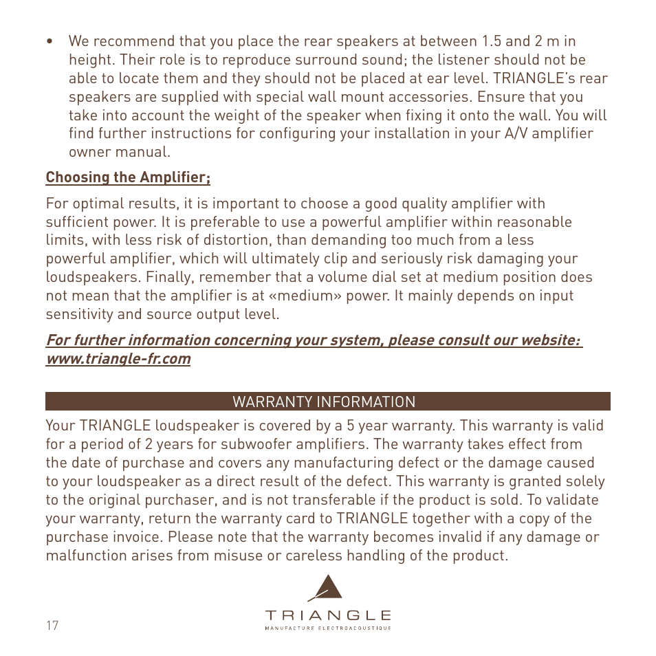 Triangle Enceinte Alpha User Manual | Page 17 / 28
