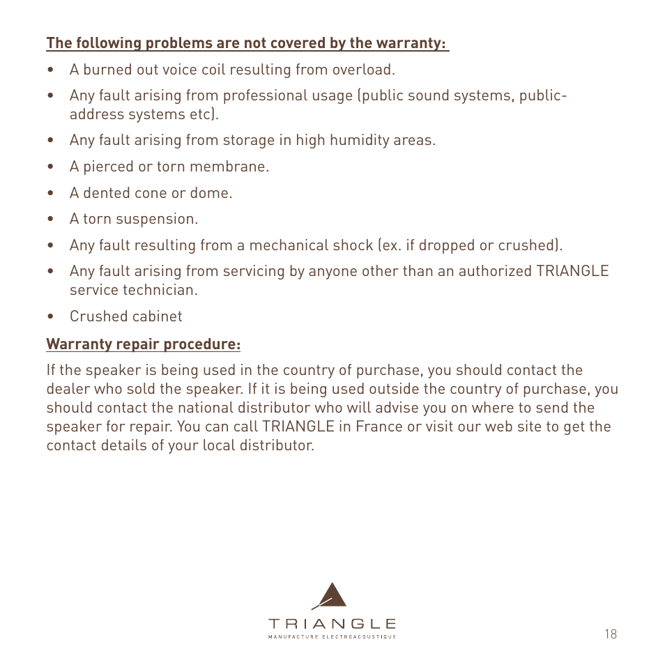 Triangle Enceinte Alpha User Manual | Page 18 / 28