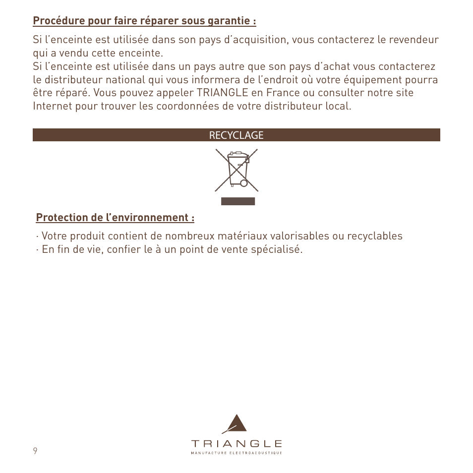 Triangle Enceinte Alpha User Manual | Page 9 / 28