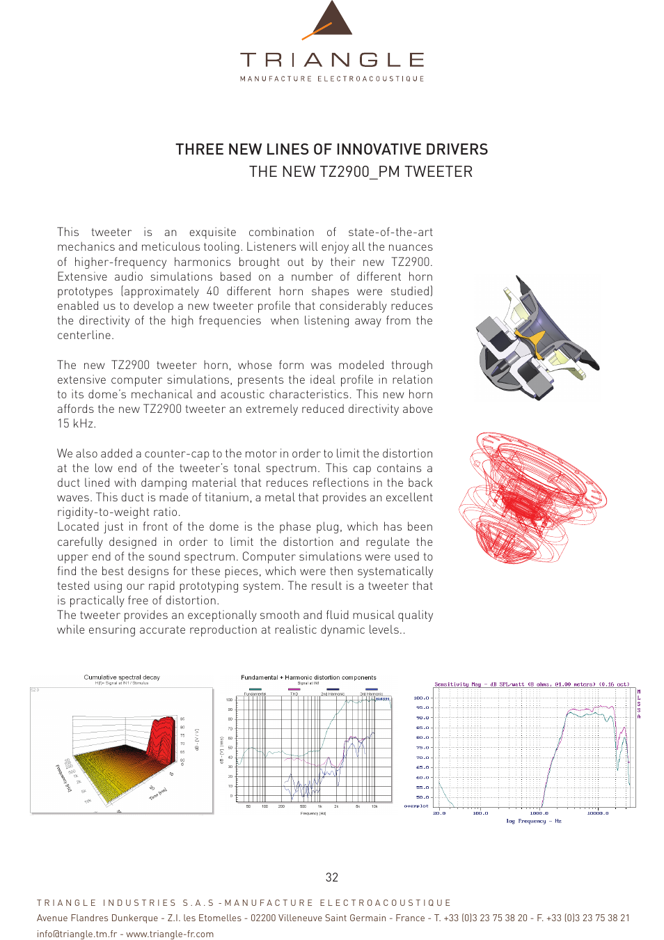 Three new lines of innovative drivers, The new tz2900_pm tweeter | Triangle Magellan User Manual | Page 32 / 74