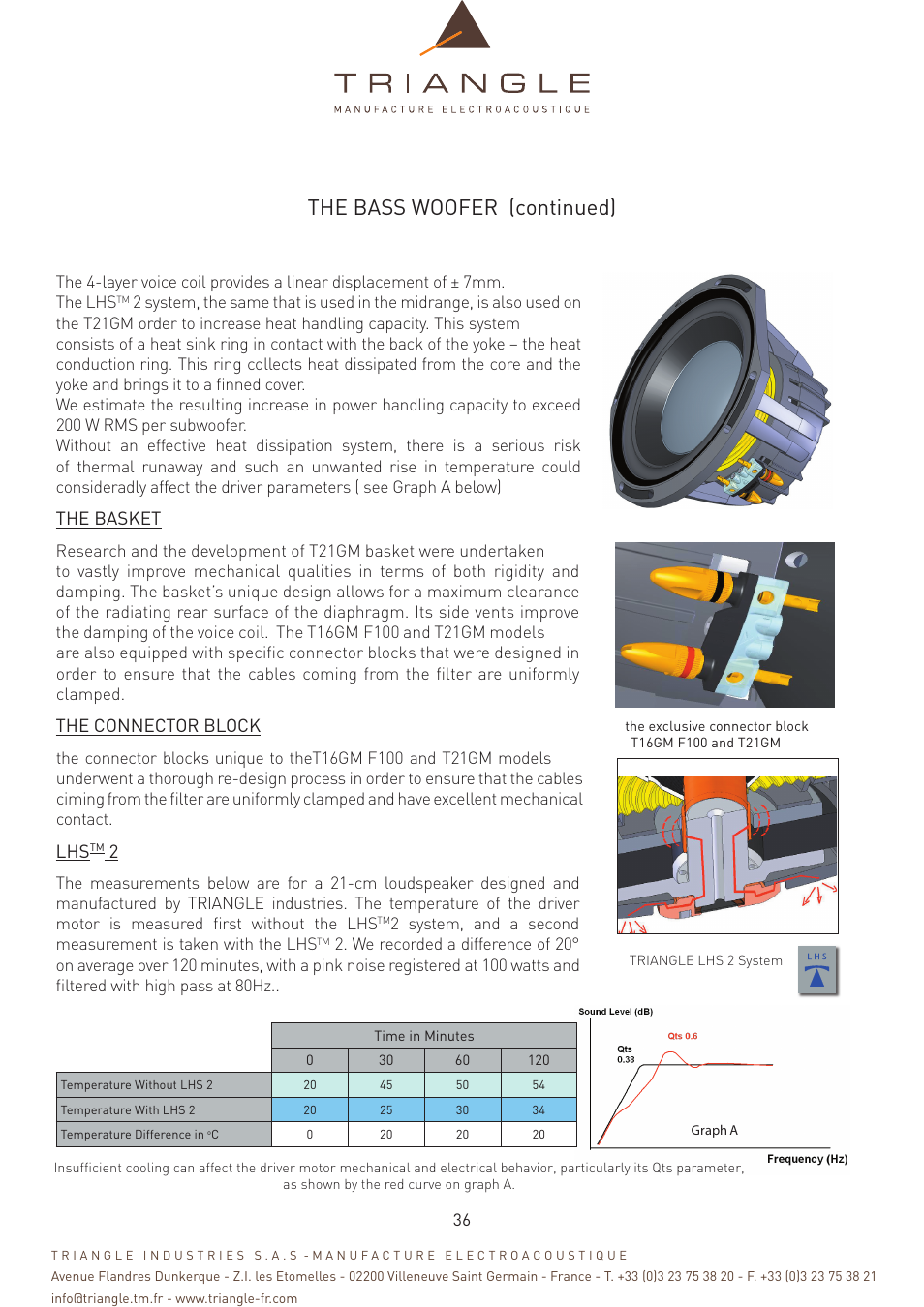 The bass woofer (continued) | Triangle Magellan User Manual | Page 36 / 74