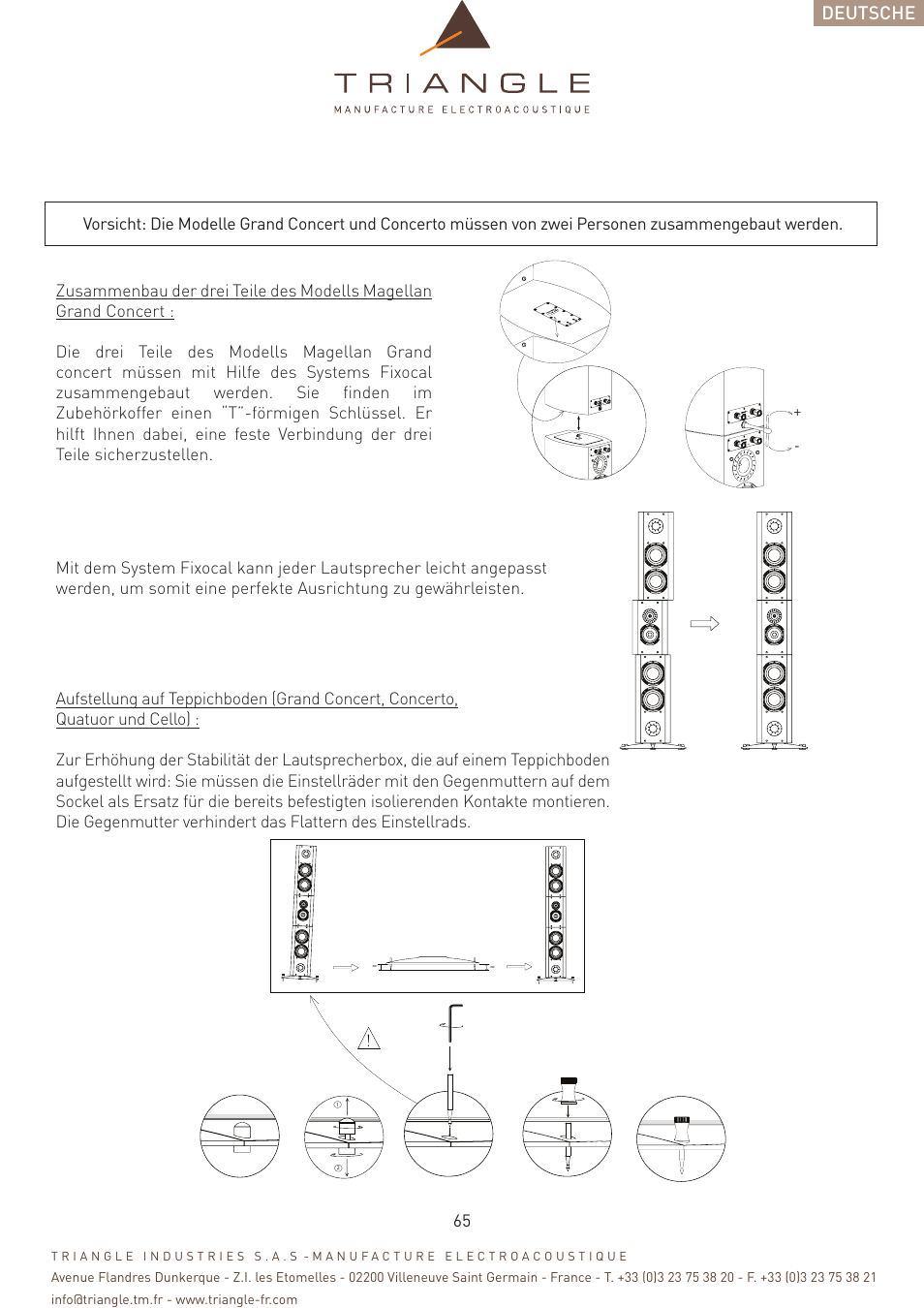 Deutsche | Triangle Magellan User Manual | Page 65 / 74