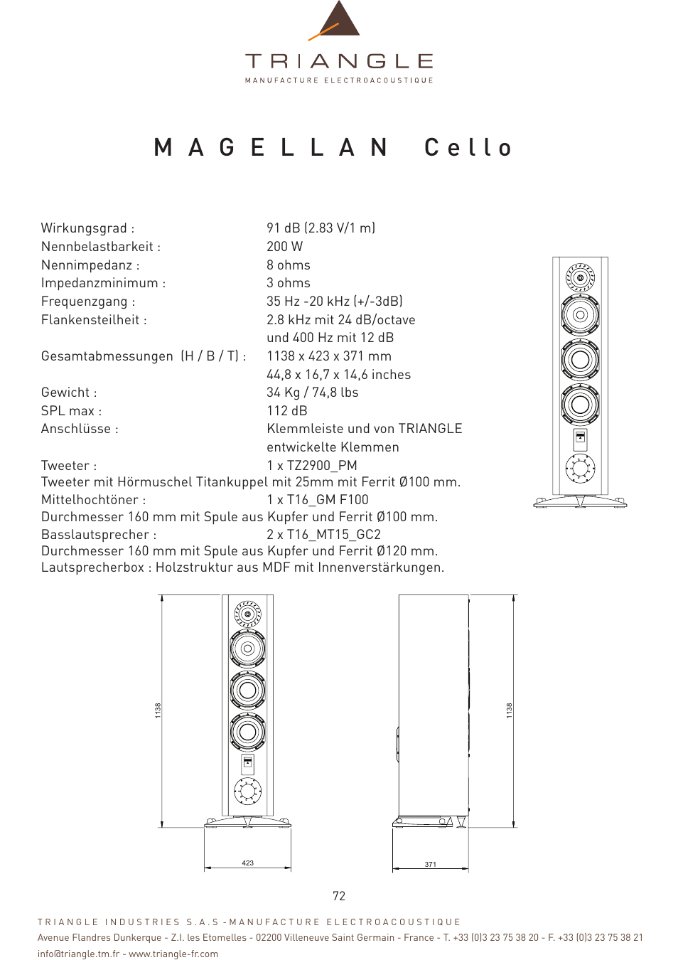 Triangle Magellan User Manual | Page 72 / 74